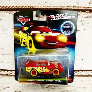 DISNEY PIXAR CARS Glow In The Dark Metal Die Cast Lightning McQueen